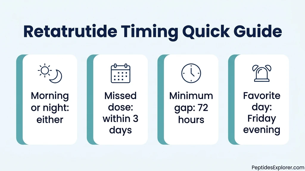 Best time to take retatrutide: weekly injection timing chart comparing morning and evening dosing