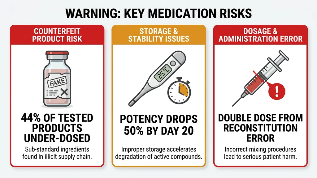 Three common BPC-157 protocol mistakes: counterfeit peptide, room temperature storage, wrong reconstitution volume