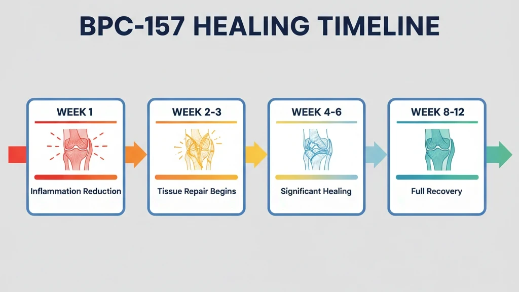 BPC-157 healing timeline infographic