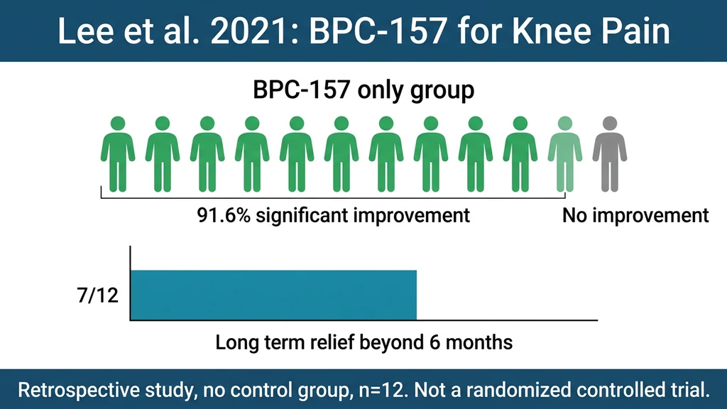 Lee et al. 2021 knee study: 91.6% of patients improved with BPC-157 injection
