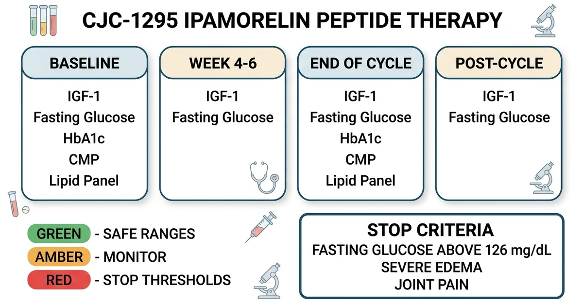 CJC-1295 ipamorelin blood work monitoring schedule and key labs to track