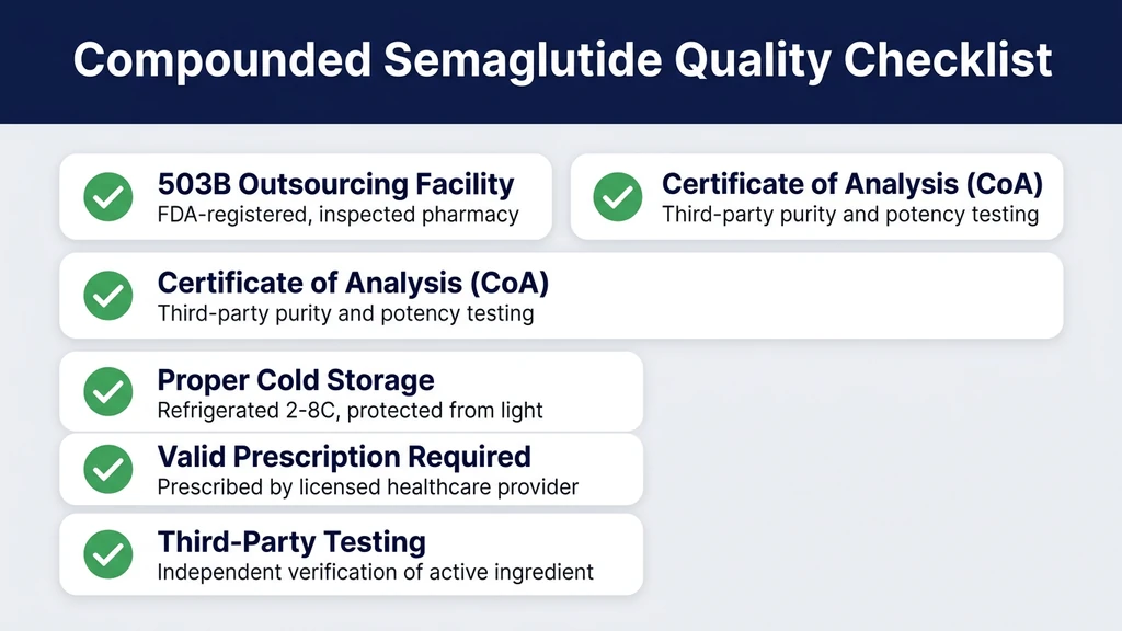 Compounded semaglutide with B12 quality checklist