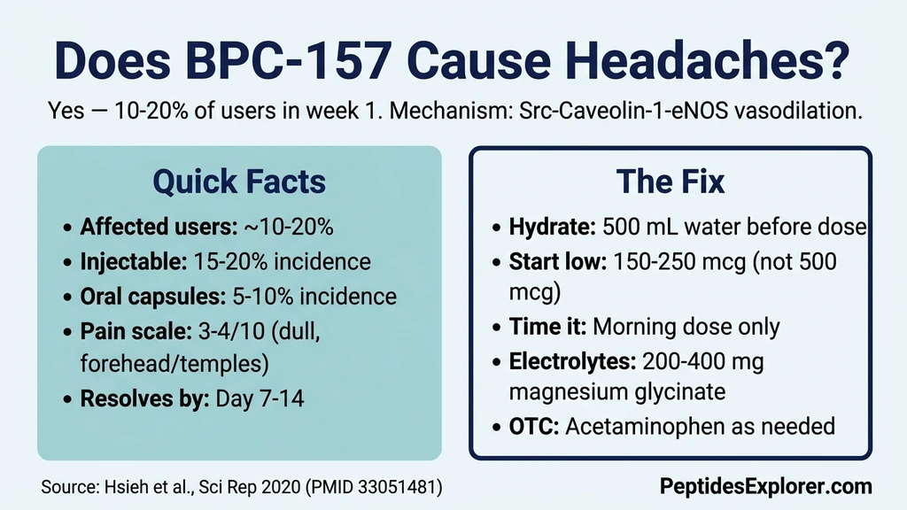 BPC-157 headache side effect and vasodilation mechanism