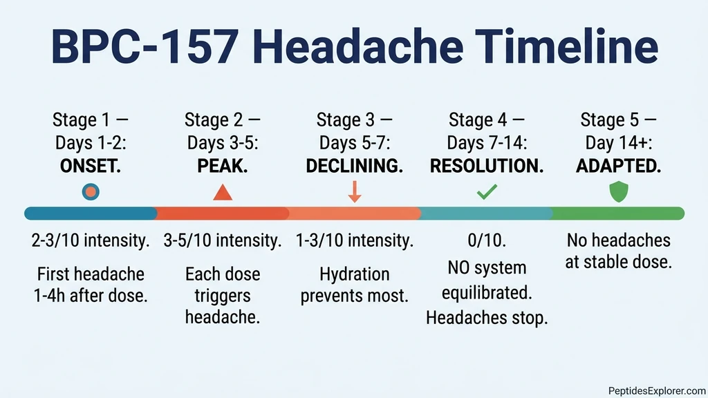 BPC-157 headache timeline by day
