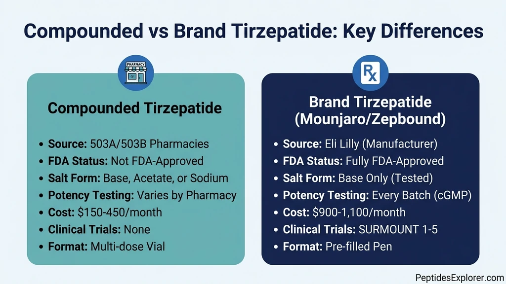 Compounded vs brand tirzepatide key differences comparison