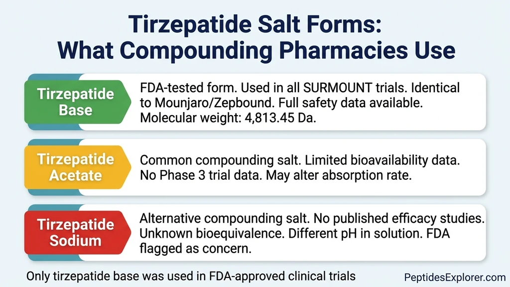 Tirzepatide salt forms used by compounding pharmacies