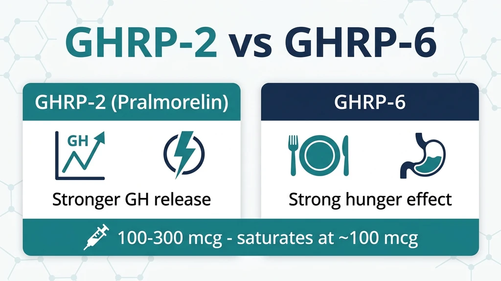 GHRP-2 vs GHRP-6 comparison: GH release potency, hunger effects, and dosing side by side