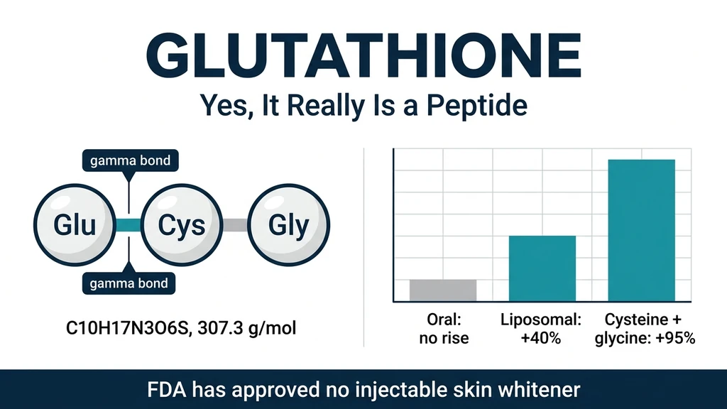 Glutathione tripeptide structure showing the gamma-glutamyl bond linking glutamate, cysteine and glycine