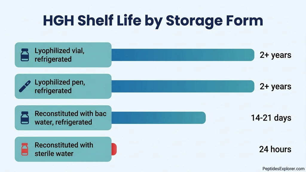HGH fridge storage: shelf life by form