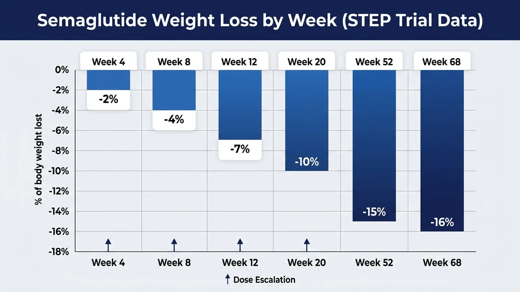 Semaglutide weight loss by week chart