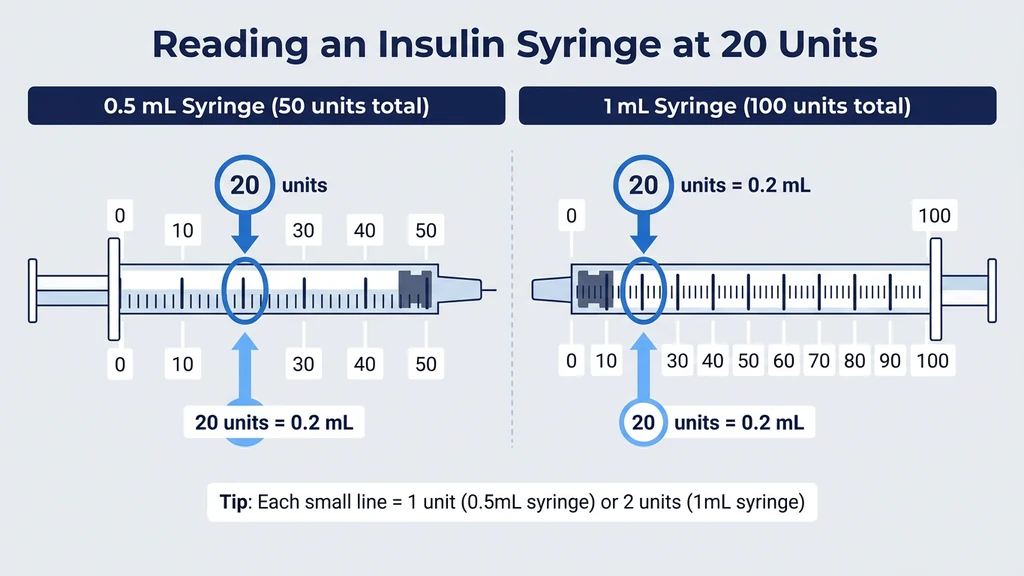 Insulin syringe markings guide