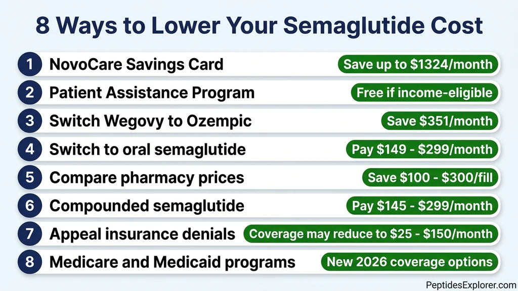 8 semaglutide savings strategies ranked by potential monthly savings