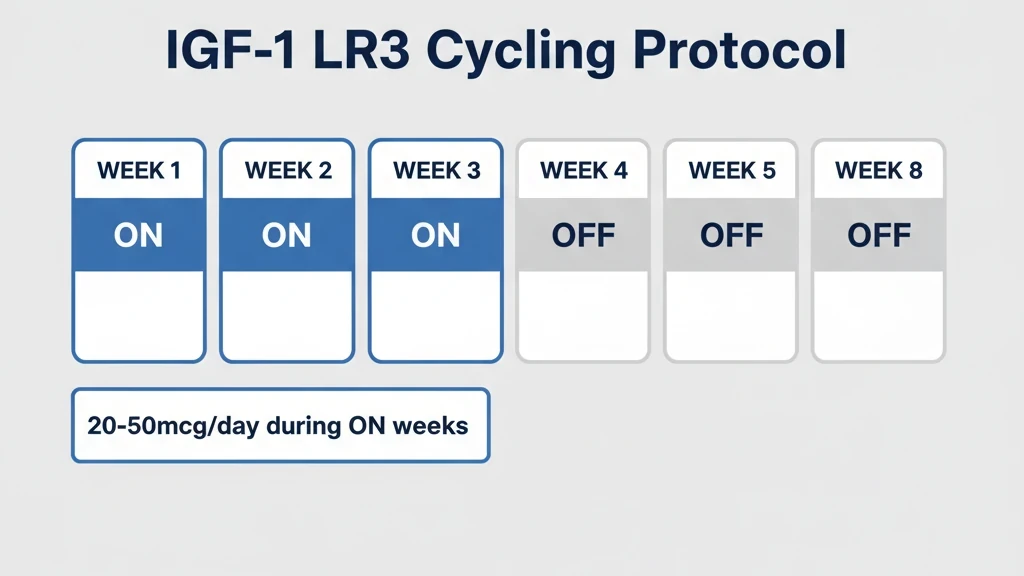 IGF-1 LR3 dosage cycle calendar - 4-6 weeks on/off