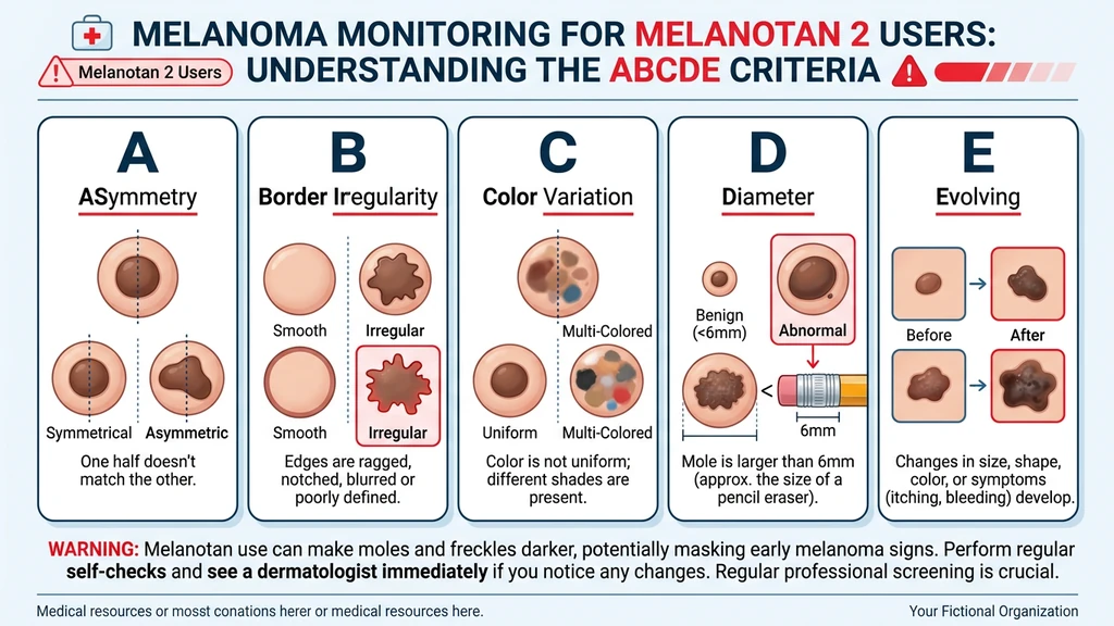 Melanoma safety and ABCDE mole monitoring criteria for Melanotan 2 users
