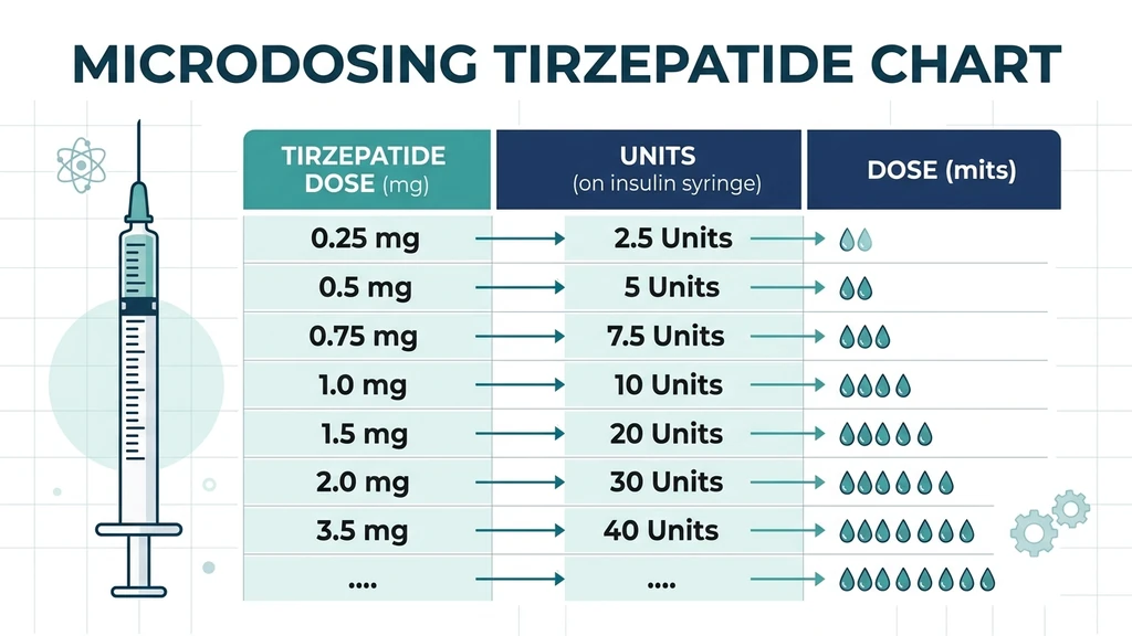 Microdosing tirzepatide chart: units to mg conversions for low-dose protocols