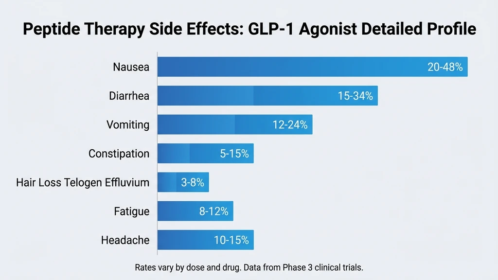 GLP-1 agonist side effect profile: nausea, diarrhea, and other adverse events by frequency