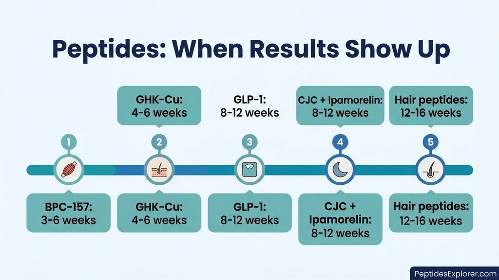 Peptide before and after: timeline by category