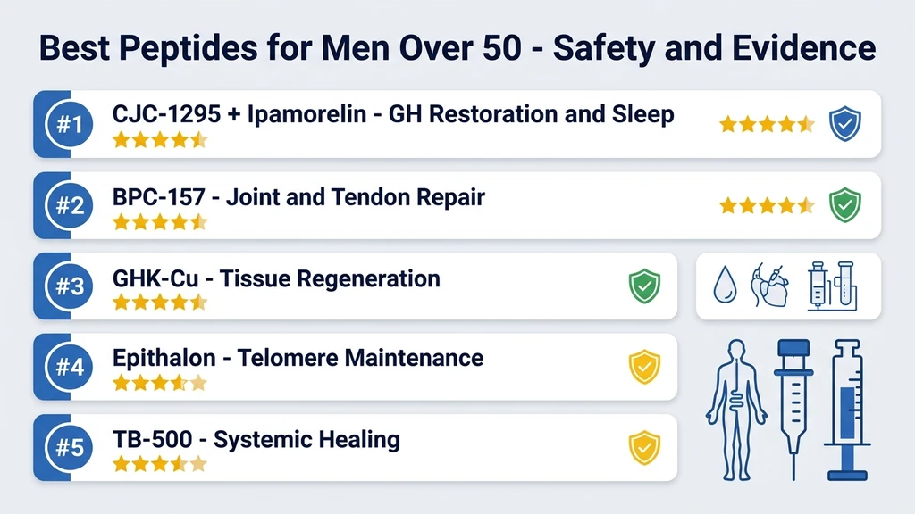 Top 8 peptides for men over 50 safety-scored ranking