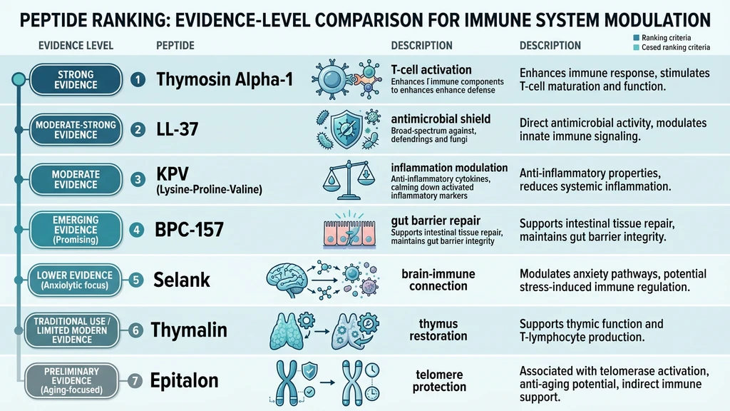Peptides for immune system comparison: 7 best options ranked by evidence level