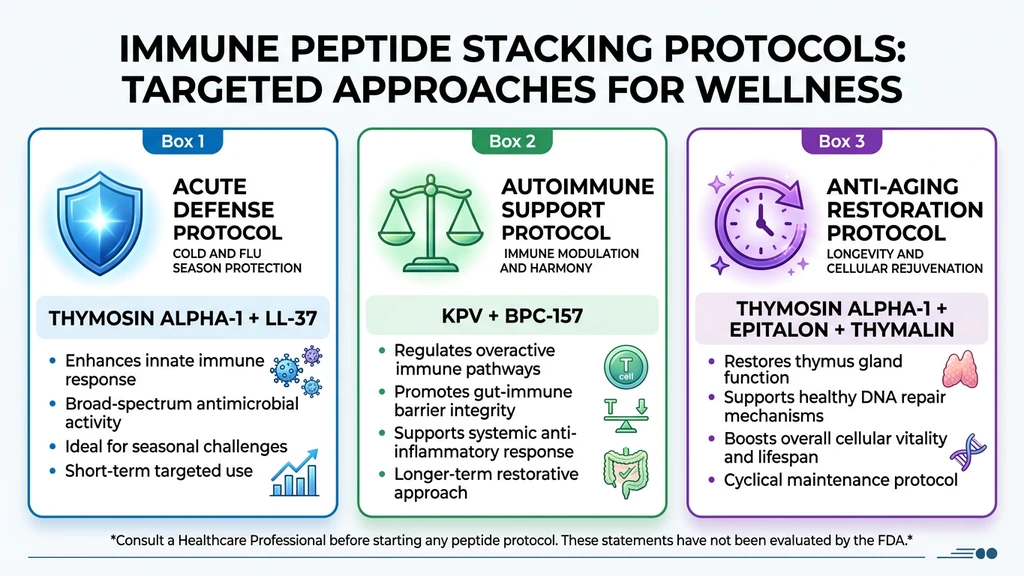 Immune peptide stacking protocols for different goals