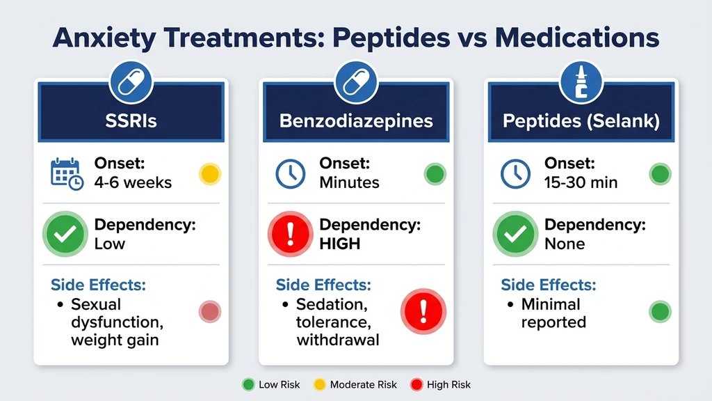 Comparison of anxiety treatments: SSRIs vs benzodiazepines vs peptides like Selank