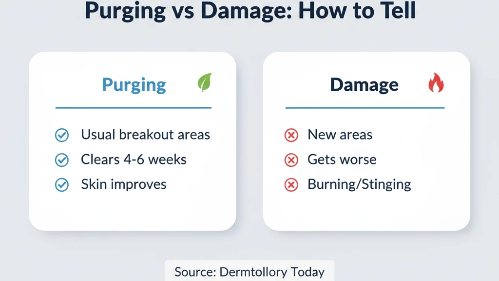 Purging vs skin damage comparison from copper peptides