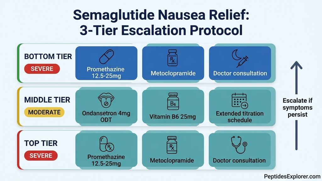 Semaglutide nausea relief 3-tier protocol from mild to severe