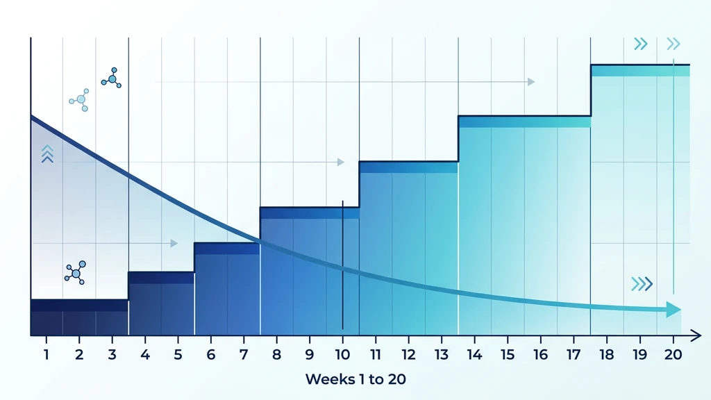 Timeline showing semaglutide nausea onset during dose titration and resolution