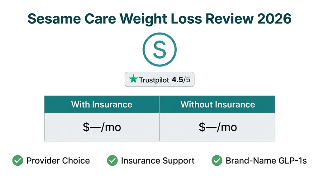 Sesame Care weight loss review 2026: pricing, Trustpilot rating, and program overview