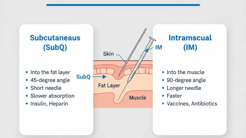 Subcutaneous vs intramuscular injection comparison diagram