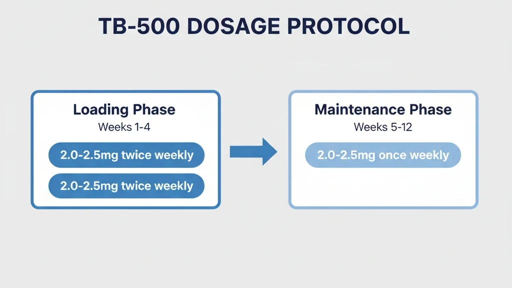 TB-500 dosage timeline infographic - loading vs maintenance phase