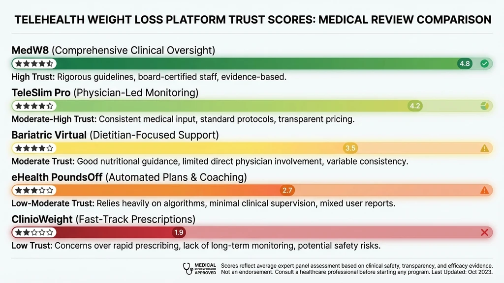 Telehealth GLP-1 platform trust comparison scores