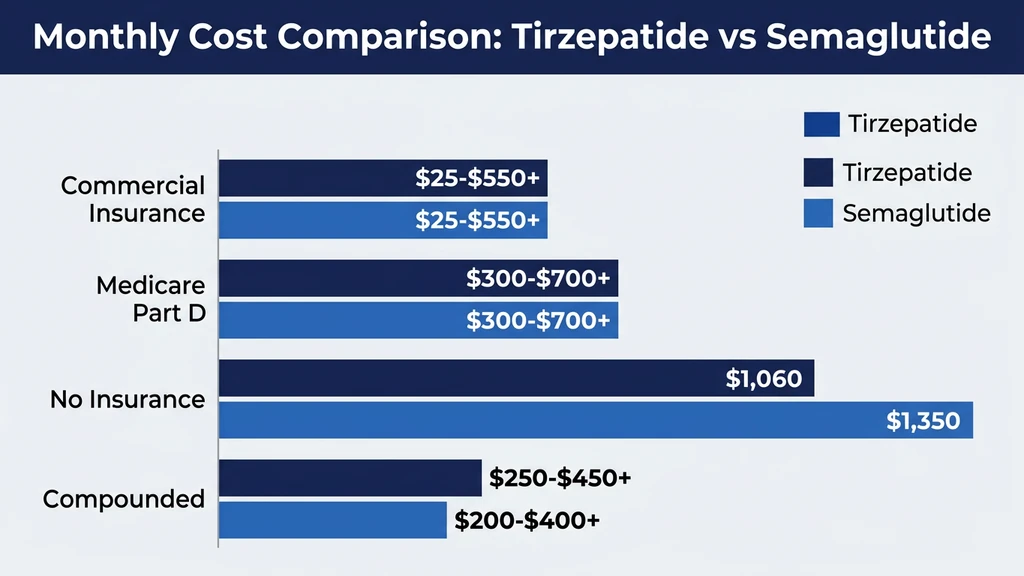 Tirzepatide monthly cost comparison chart