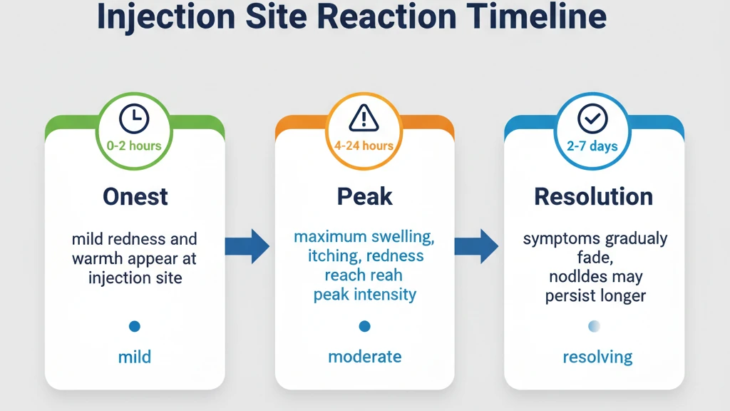 Tirzepatide injection site reaction timeline from onset through resolution