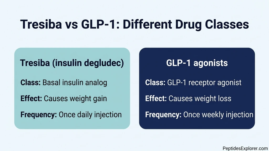 Tresiba vs GLP-1 class comparison: insulin degludec mechanism